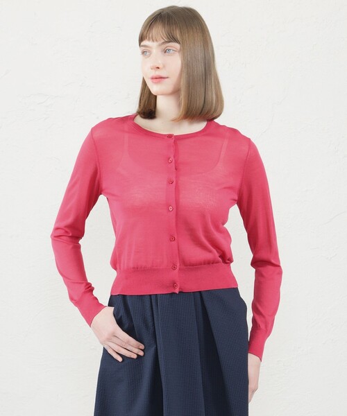 カーディガン 「Heavenly Sheer Knit」クルーネックカーディガン レディース