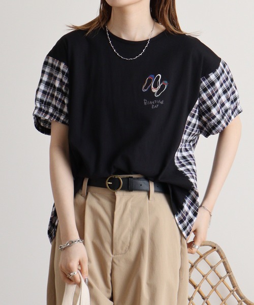 tシャツ EMAGO 切替え袖ギャザードルマンT レディース Emago tシャツ EMAGO 切替え袖ギャザードルマンT レディース