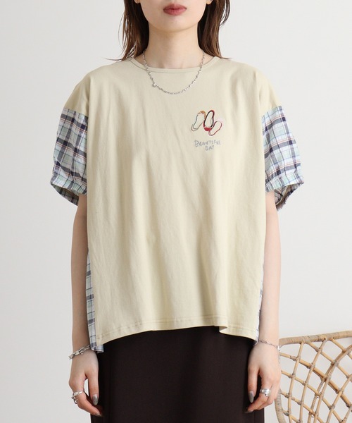 tシャツ EMAGO 切替え袖ギャザードルマンT レディース Emago tシャツ EMAGO 切替え袖ギャザードルマンT レディース