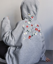 CREARE -LINO- パーカー 新色追加「ユニセックス商品」 フラワー刺繍