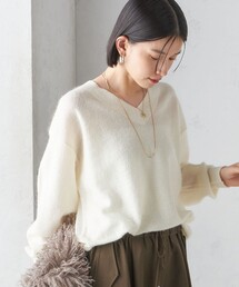 SHIPS（シップス） ニット セーター 「手洗い可能」モヘヤ パイル V