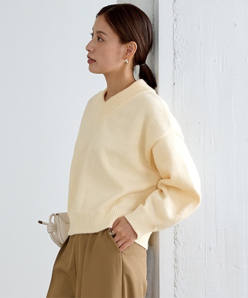 ur's（ユアーズ） ニット セーター Vネックラグランニットプルオーバー