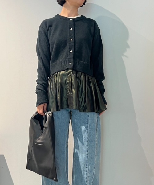 BABACO カーディガン babaco カーディガン Knit/Lurex Fabric Cardigan レディース