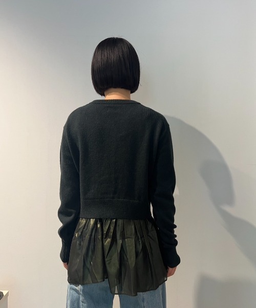 カーディガン babaco Knit/Lurex Fabric Cardigan レディース babaco カーディガン Knit/Lurex Fabric Cardigan レディース