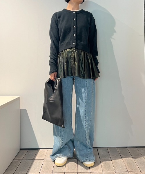 カーディガン babaco Knit/Lurex Fabric Cardigan レディース babaco カーディガン Knit/Lurex Fabric Cardigan レディース