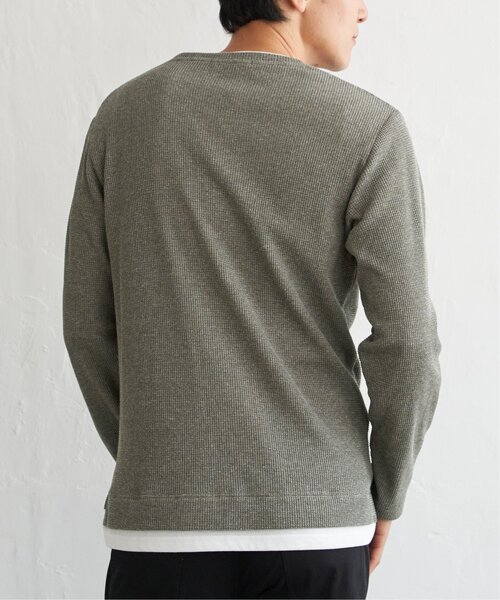 ikka（イッカ） tシャツ メランジワッフルフェイクロンT メンズ