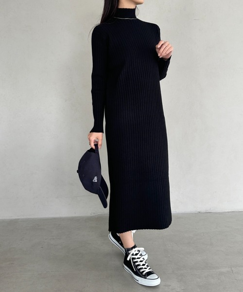 ワンピース プチハイネックロングニットワンピース : ZOZOTOWN Yahoo