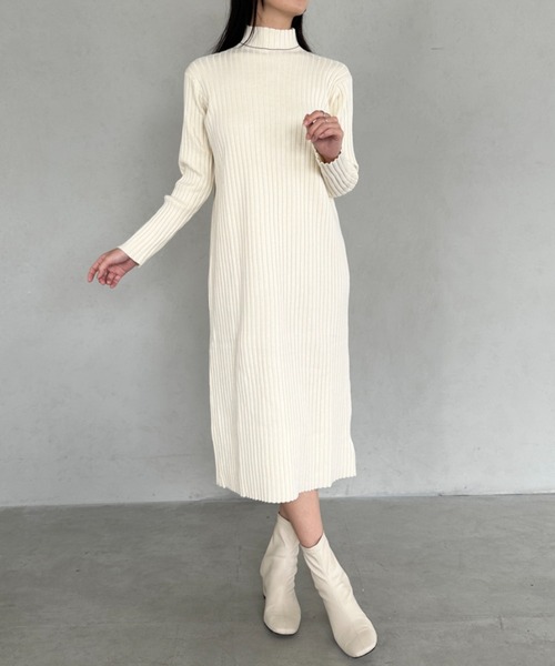 ワンピース プチハイネックロングニットワンピース : ZOZOTOWN Yahoo