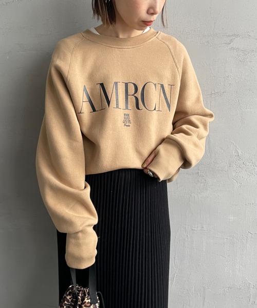 スウェット 「Americana/アメリカーナ」 バックジップ ロゴプリント 