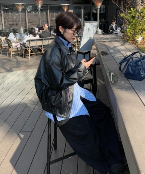 Aunt Marie's（アントマリーズ） ブルゾン アウター フェイクレザー