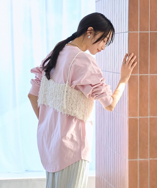 キャミソール 「AEWEN MATOPH」ニットコンビ ラッフル キャミソール