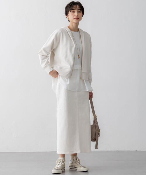 23区 今期 洗える コットンテリー ジップアップ フーディー 25SS 38 23区 【洗える】コットンテリー ジップアップ フーディー