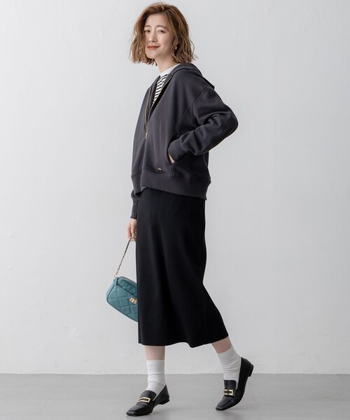 23区新品【VERY3月号掲載/洗える】コットンテリー ジップアップ フーディー 23区｜【VERY3月号掲載/洗える】コットンテリー ジップアップ