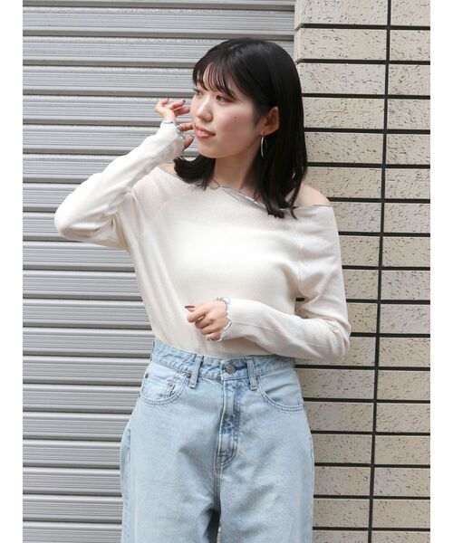 Ungrid（アングリッド） tシャツ オフショルデザインロングスリーブTee 