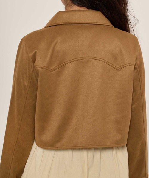 TINA:JOJUN フェイクスエードアウター ブラウン TINA：JOJUN（ティーナジョジュン） コート アウター フェイクスエード