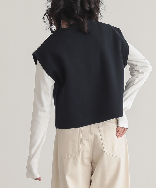 for/c ベスト ジレ スウェットライクショートジレ