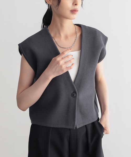 for/c ベスト ジレ 「新色追加」スウェットライクショートジレ