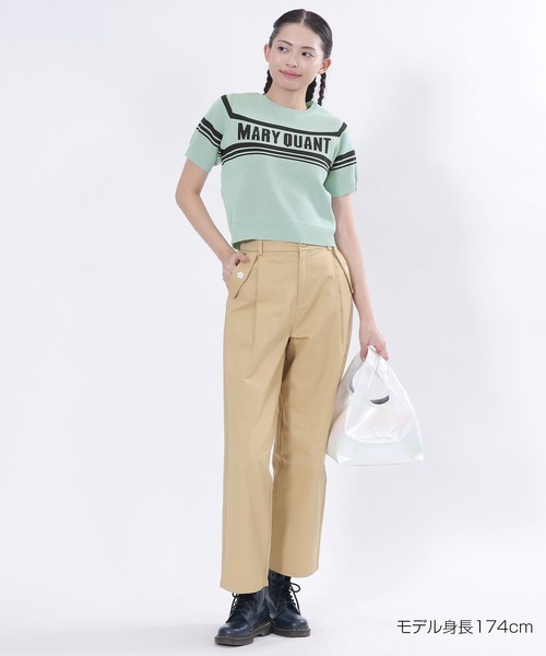 MARY QUANT/相良刺繍 ショートスリーブ サマーニットTシャツ