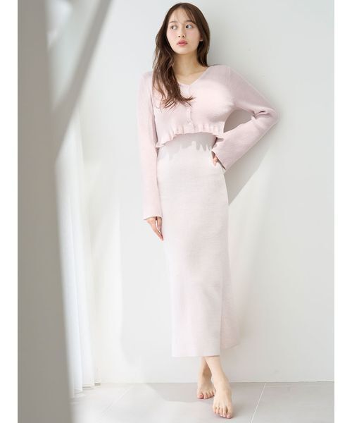 カーディガン×タンクワンピースSET アイボリー SNIDEL HOME ルームウェア 部屋着 「FIRST BEAUTY DRESS