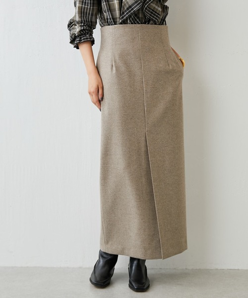 新品未使用Whim Gazetteロングタイトスカート38 秋冬タイトスカート Whim Gazette（ウィム ガゼット） タイトスカート 38 ベージュ