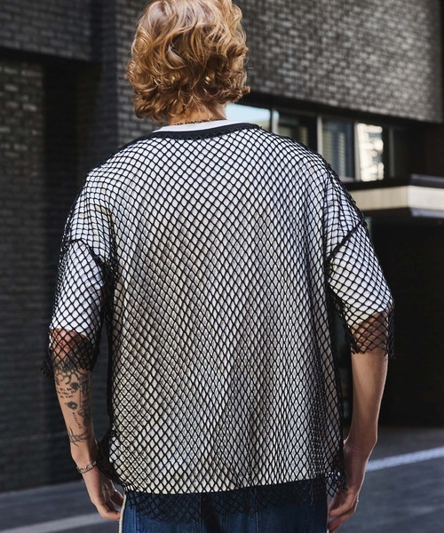 tシャツ ドットメッシュ　ヘムチェンジＴ レディース メンズ ANEDIST tシャツ メッシュTシャツ メンズ レディース : ZOZOTOWN