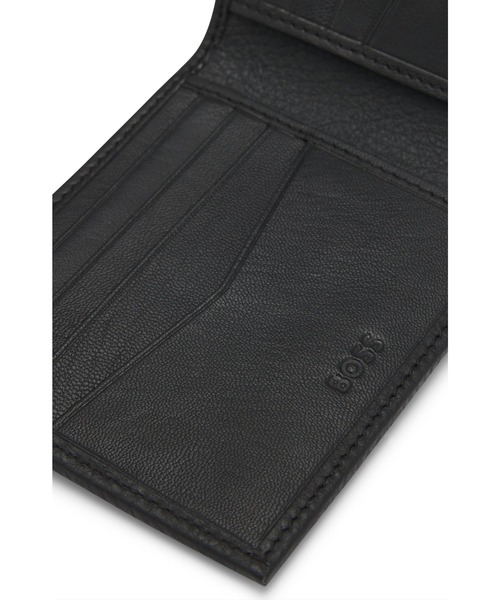 グレインレザー ウォレット レタリングロゴ BOSS（HUGO BOSS） 財布 グレインレザー フォールディングウォレット