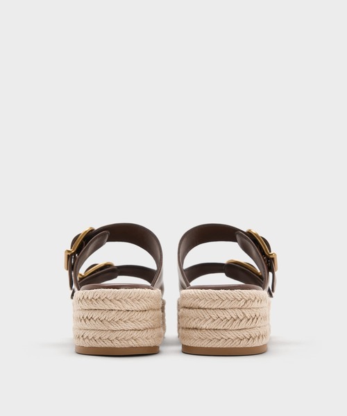 【国内買付】ペタル エスパドリーユ プラットフォーム スライド CHARLES & KEITH｜エスパドリーユ フラットフォームサンダル