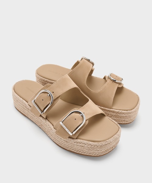 CHARLES ＆ KEITH サンダル エスパドリーユ フラットフォーム
