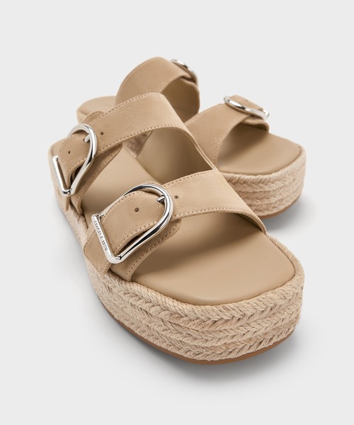 CHARLES ＆ KEITH サンダル エスパドリーユ フラットフォーム
