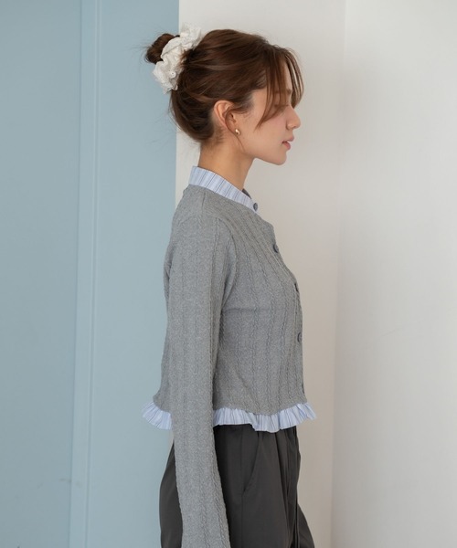 Nu(Hi! ONLINE STORE) カーディガン 「Nu」レイヤード風 Nu(Hi! ONLINE STORE) カーディガン 「Nu」レイヤード風