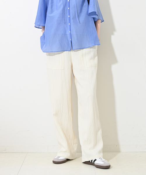 SLOBE IENA パンツ クリアツイルパッチポケットイージーパンツ