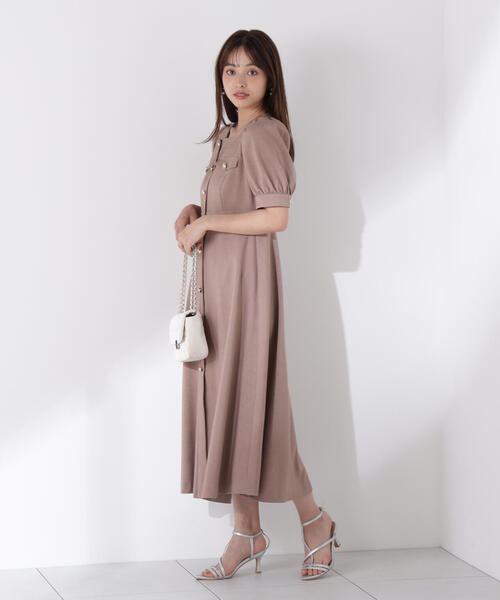PROPORTION BODY DRESSING ワンピース フロント釦スクエアネック