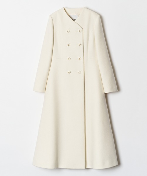 「LOULOU WILLOUGHBY」 ノーカラーコート 2 ホワイト レディース_画像5