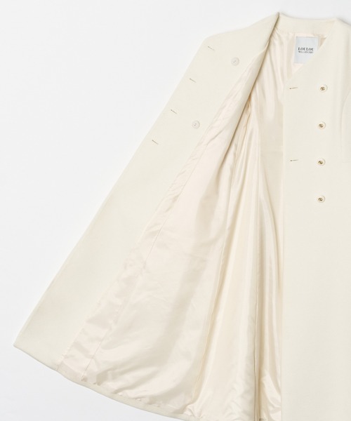 「LOULOU WILLOUGHBY」 ノーカラーコート 2 ホワイト レディース_画像8