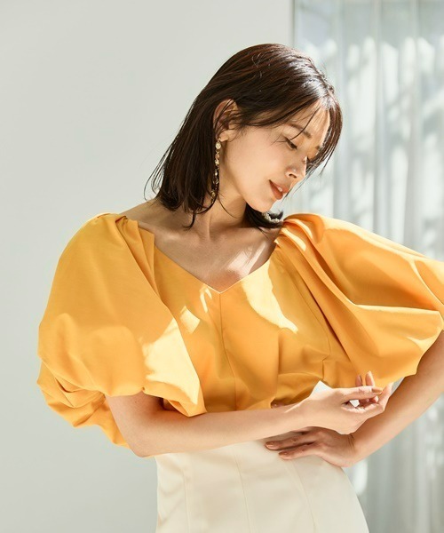 「FRAY I.D」 半袖ブラウス ONE SIZE オレンジ レディース