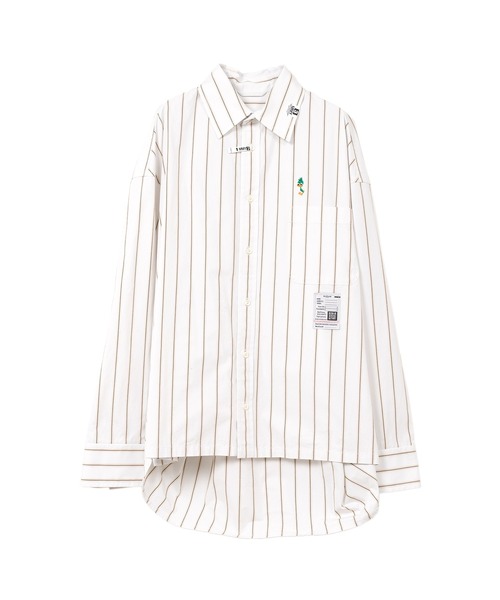 ブラウス シャツ LEON Embroidery Stripe Shirt レディース