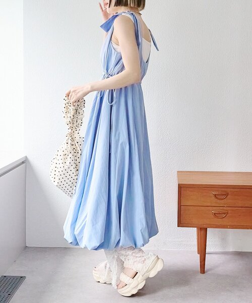 w closet（ダブルクローゼット） ワンピース 「2サイズ展開」肩リボン