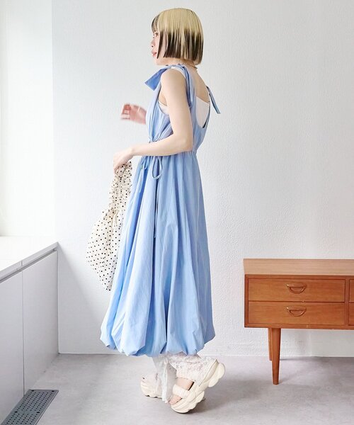 w closet（ダブルクローゼット） ワンピース 「2サイズ展開」肩リボン