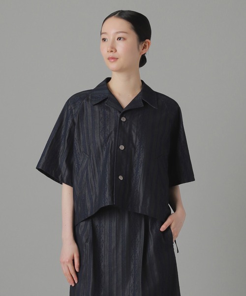 ZUCCa（ズッカ） ブラウス シャツ 半袖 デニムチュールエンブロイ