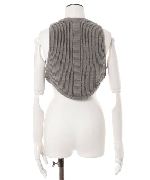 UN3D.（アンスリード） ベスト ジレ CURVE LINE RIB SHORT VEST