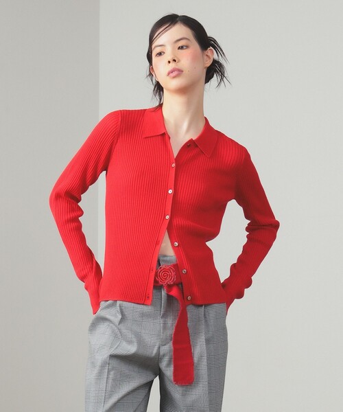 Ray BEAMS（レイ ビームス） カーディガン リブ ポロ カーディガン