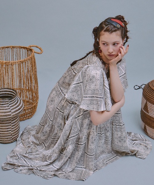 manana suerte（マニャーナスエルテ） ワンピース ギャザースリーブ