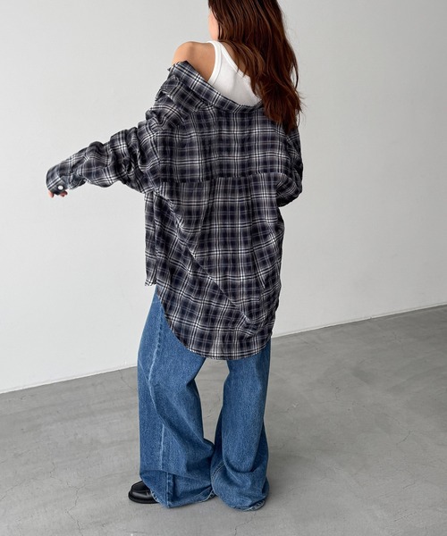 ブラウス シャツ El mar　コットンシアーチェックシャツ レディース CANAL JEAN ブラウス シャツ El mar コットンシアーチェック