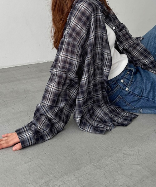 ブラウス シャツ El mar　コットンシアーチェックシャツ レディース CANAL JEAN ブラウス シャツ El mar コットンシアーチェック