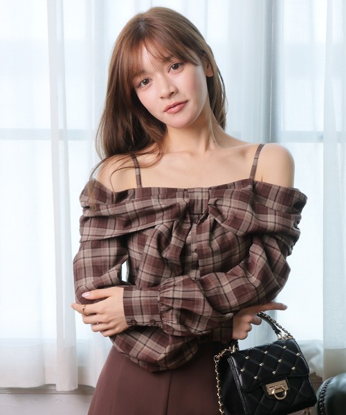 LIP SERVICE（リップサービス） ブラウス シャツ オフショルリボン