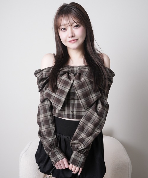 LIP SERVICE（リップサービス） ブラウス シャツ オフショルリボン