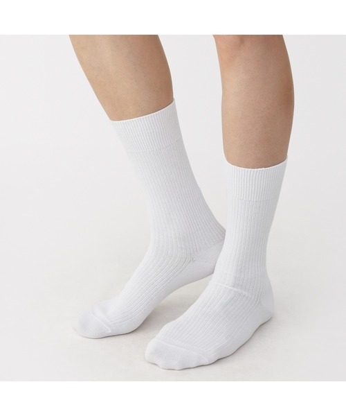 無印良品（MUJI） 靴下 紳士 足なり直角 リブ編み靴下（4足組