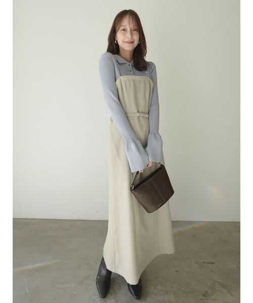 Kith キス　ポロワンピース　ロゴ　ニットワンピース カレッジロゴもっちりニットワンピース [E3408] - レディース