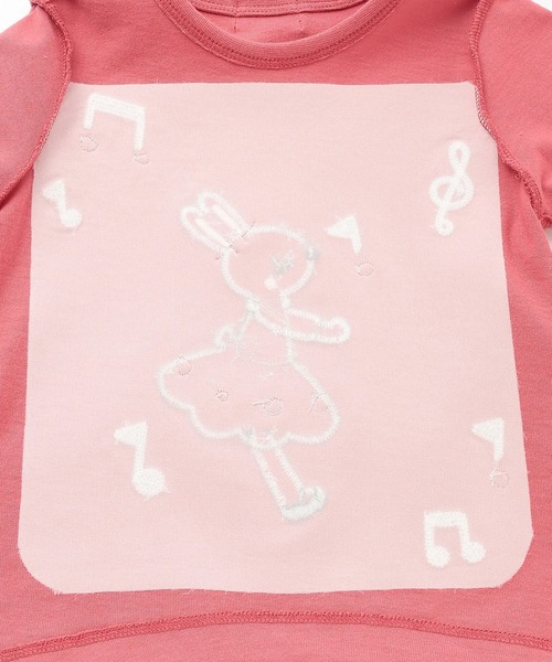 KP tシャツ mimiちゃん チェックアップリケ 長袖Tシャツ キッズ 子供服