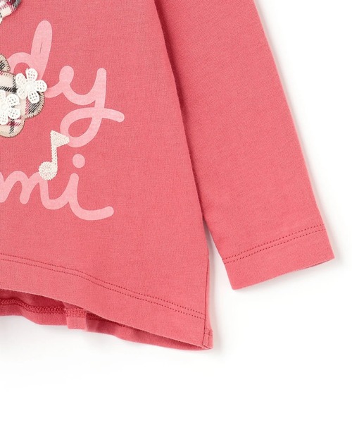 KP tシャツ mimiちゃん チェックアップリケ 長袖Tシャツ キッズ 子供服